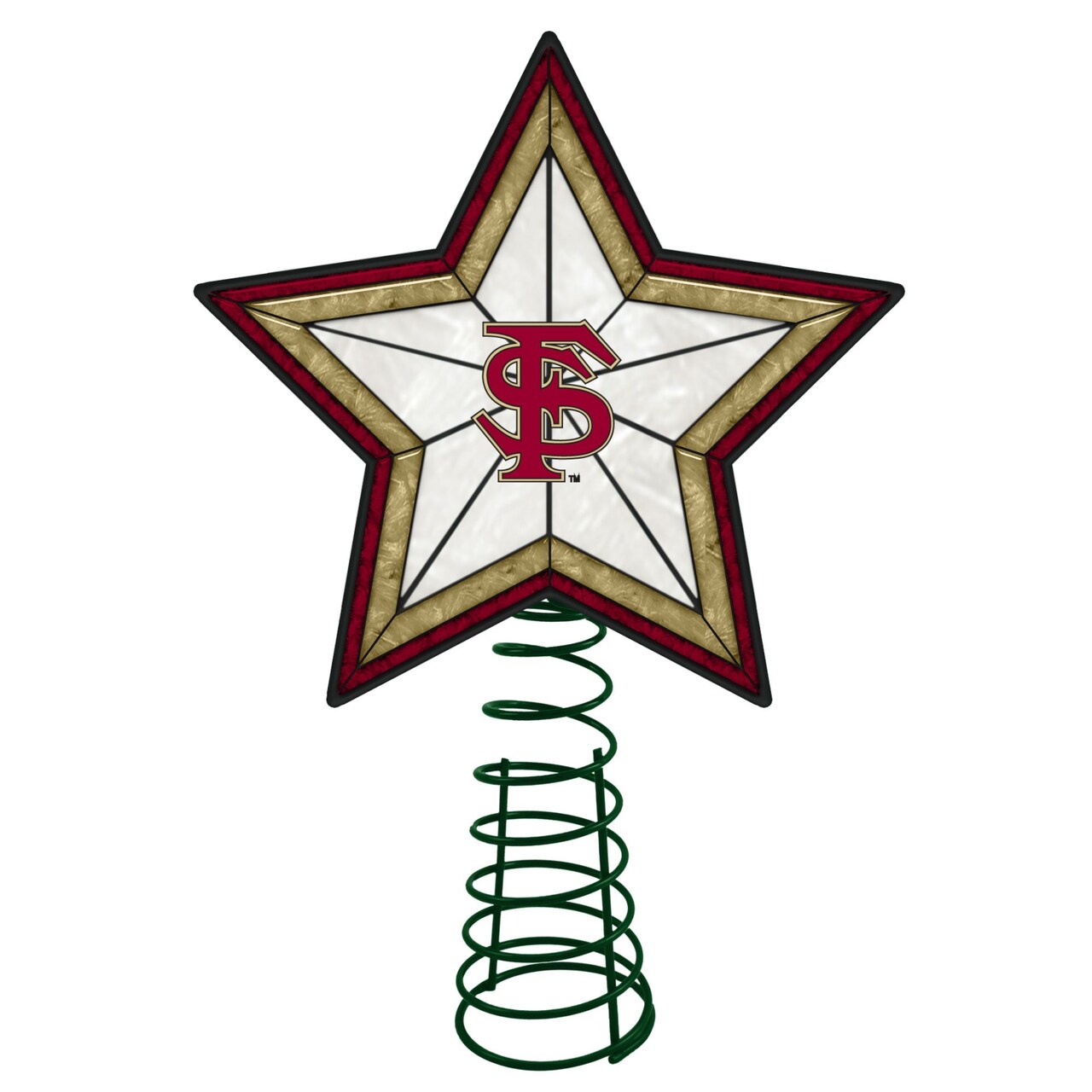 The Memory Company 10" Lighted Red and Gold Star NCAA Florida State Seminoles Christmas Tree Topper